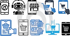 website and app icon set collection