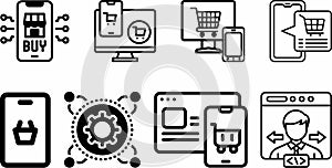 website and app icon set collection