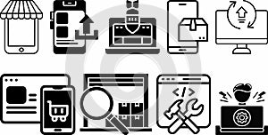 website and app icon set collection