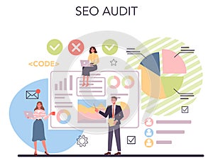 Website audit concept. Web page analysis of website`s visibility