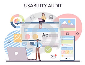Website audit concept. Web page analysis of website`s visibility