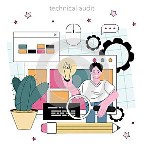 Website audit concept. Web page analysis, website's visibility