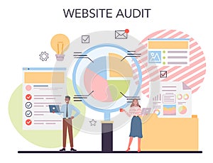 Website audit concept. Web page analysis of website`s visibility