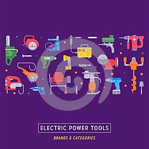 Website Banner and Landing Page of Electric Power Tools.