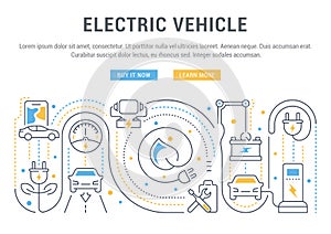 Website Banner and Landing Page of Electric Vehicle.