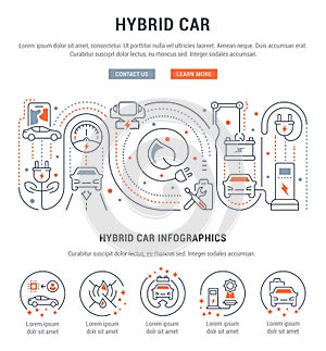 Website Banner and Landing Page of Hybrid Car.