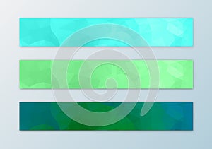 Website banner template set with abstract triangle polygon background