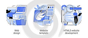 Website building service abstract concept vector illustrations.