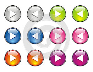 Website Buttons Many Colors