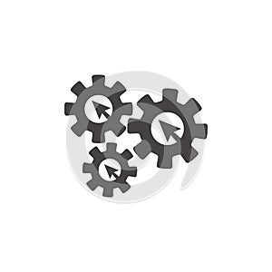 Website clicks icon with pointer icon - unscrupulously acquiring website clicks