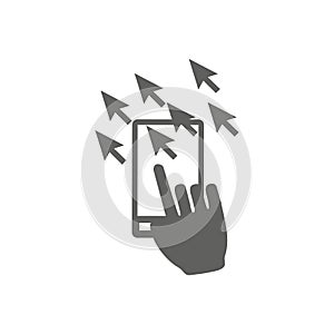 Website clicks icon with pointer icon - unscrupulously acquiring website clicks