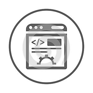 Website, coding, development icon. Gray vector graphics