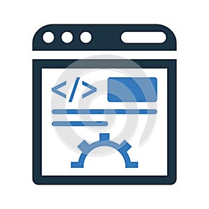 Website, coding, development icon. Simple editable vector design isolated on a white background
