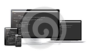 Website coding development vector concept in elect