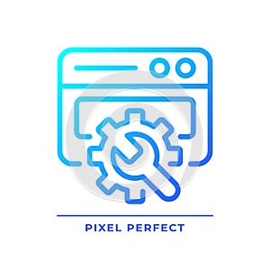 Website configuration pixel perfect gradient linear vector icon