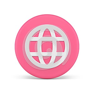 Website connection circle button e business digital network access application 3d icon vector