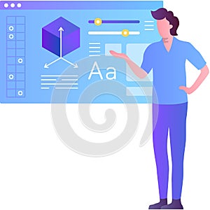 Website content creation icon flat vector design