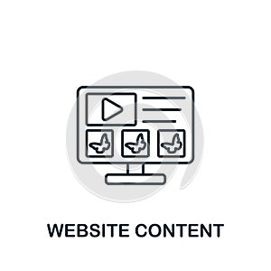 Website Content icon. Line simple Web Development icon for templates, web design and infographics