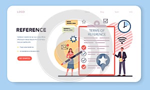 Website creation web banner or landing page. Process of website development