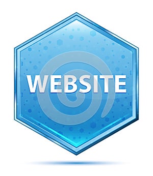 Website crystal blue hexagon button
