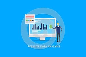 Website data analysis, internet marketing analytics, data analyst monitoring information and statistic.