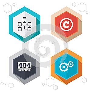 Website database icon. Copyrights and repair