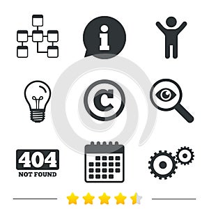 Website database icon. Copyrights and repair.