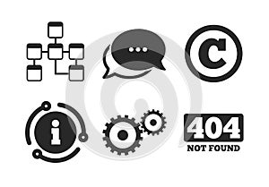 Website database icon. Copyrights and repair. Vector photo