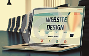 Website Design Concept on Laptop Screen. 3D Illustration.