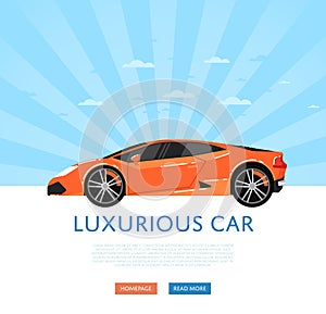 Website design with luxury sports car