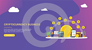 Website design page template landing ui ux cryptocurrency business with various kind of option online modern money technology -