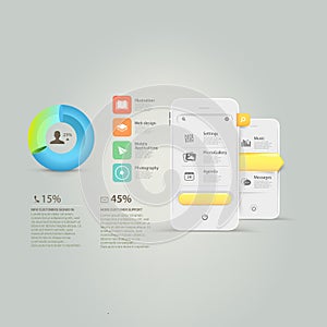 Website design template elements: Infographics ele