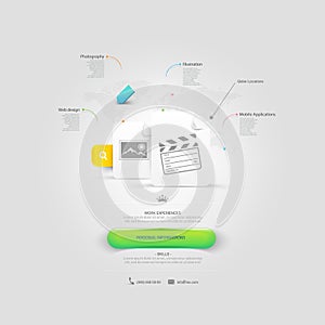 Website design template elements: vCard portfolio