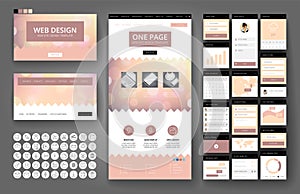 Website design template and interface elements