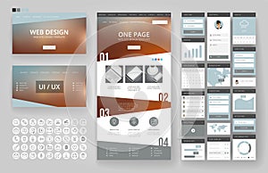 Website design template and interface elements