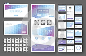 Website design template and interface elements