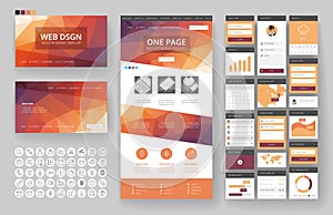 Website design template and interface elements