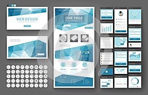 Website design template and interface elements