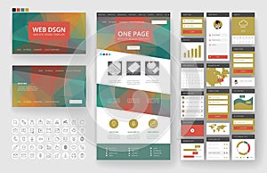 Website design template and interface elements