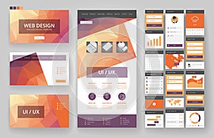 Website design template and interface elements