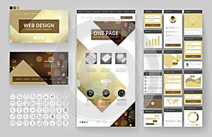 Website design template and interface elements