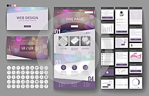 Website design template and interface elements