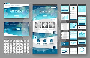 Website design template and interface elements