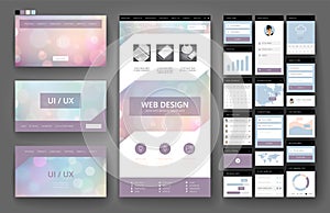 Website design template and interface elements