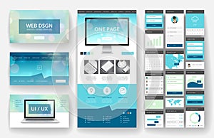 Website design template and interface elements
