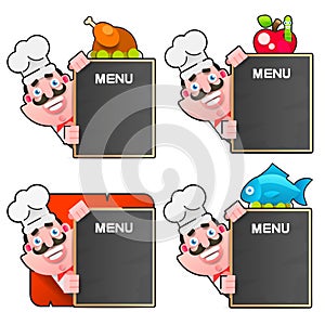 Website design template menu elements with icons set: Image