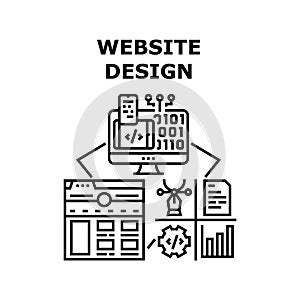 Website Design Vector Concept Black Illustration