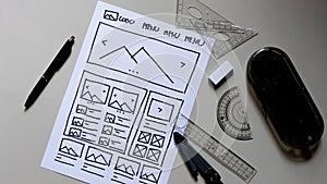 Website Design Wireframe Examples Of Web And Mobile Wireframe Sketches Printable.