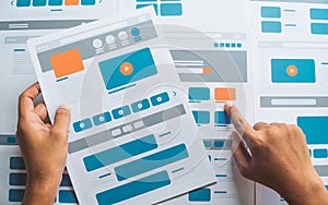 Website designer Creative planning application developer development draft sketch drawing template layout prototype framework