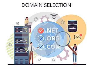 Website development, domain selection. Support and development